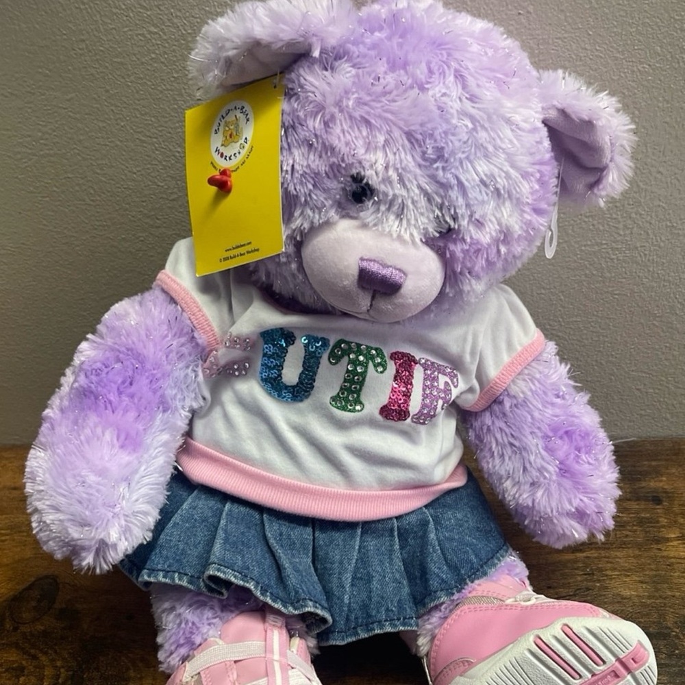 Build-A-Bear Purple and Blue Plush Teddy